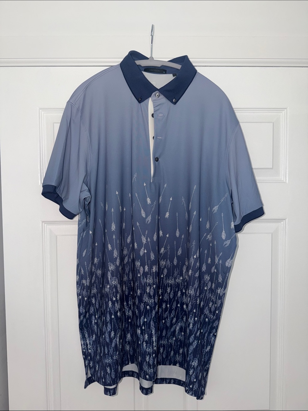 Men's Greyson Blue Gradient Polo Shirt  golf polo from TPC Jasna Polana NJ